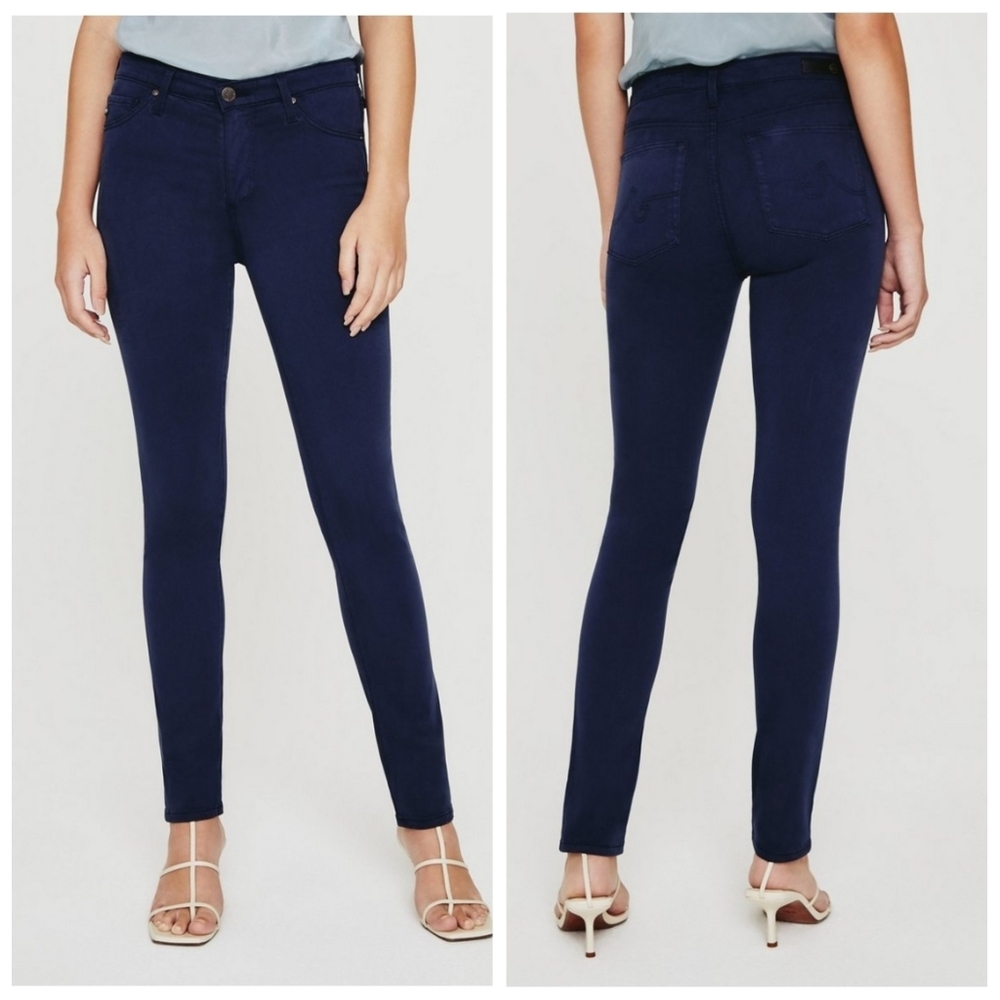AG Adriano Goldschmied The Stilt Cigarette Jean Navy Blue Colored Size 4/27 Reg - Picture 2 of 14